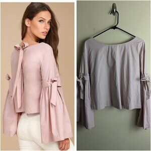 Free People size small blush pink bell sleeve so obviously yours tie back top
